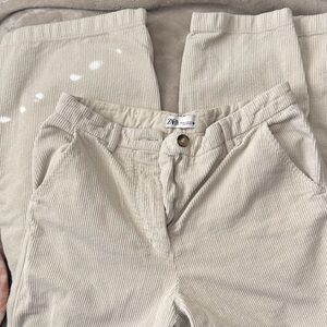Zara Women’s Beige Corduroy Trousers